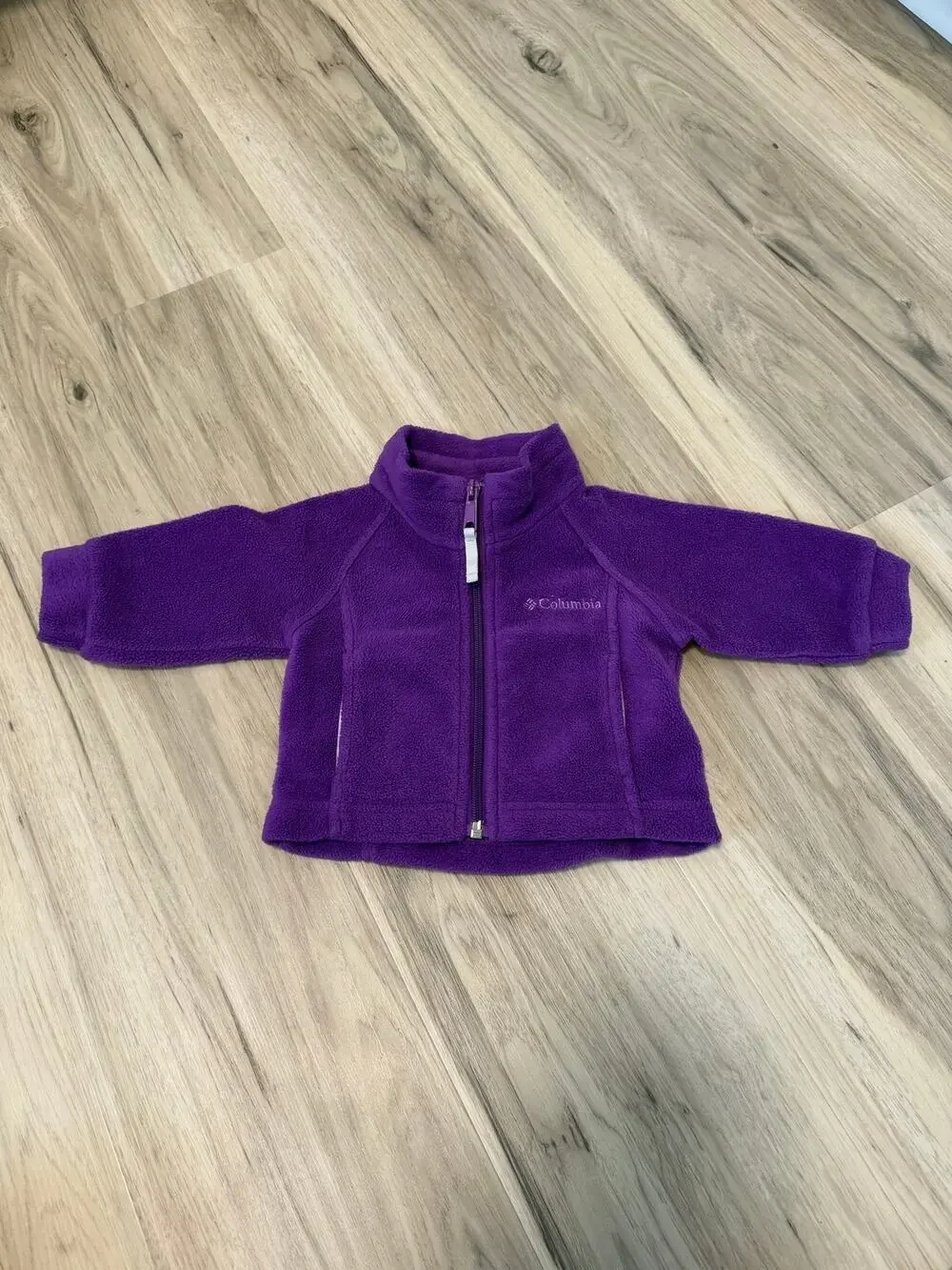 Columbia Purple Fleece Full Zip Up Jacket Baby Girl 6 Months